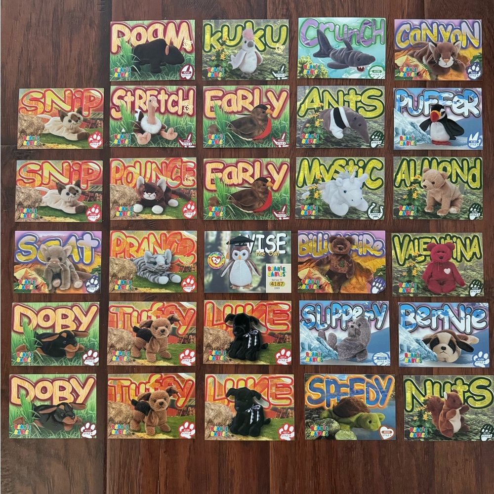 Ty Beanie Baby Trading Card Lot of 29